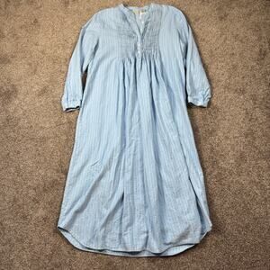 VTG L.L. Bean Pintuck Dobby Cotton Flannel Nightgown Large Cottagecore Grandma